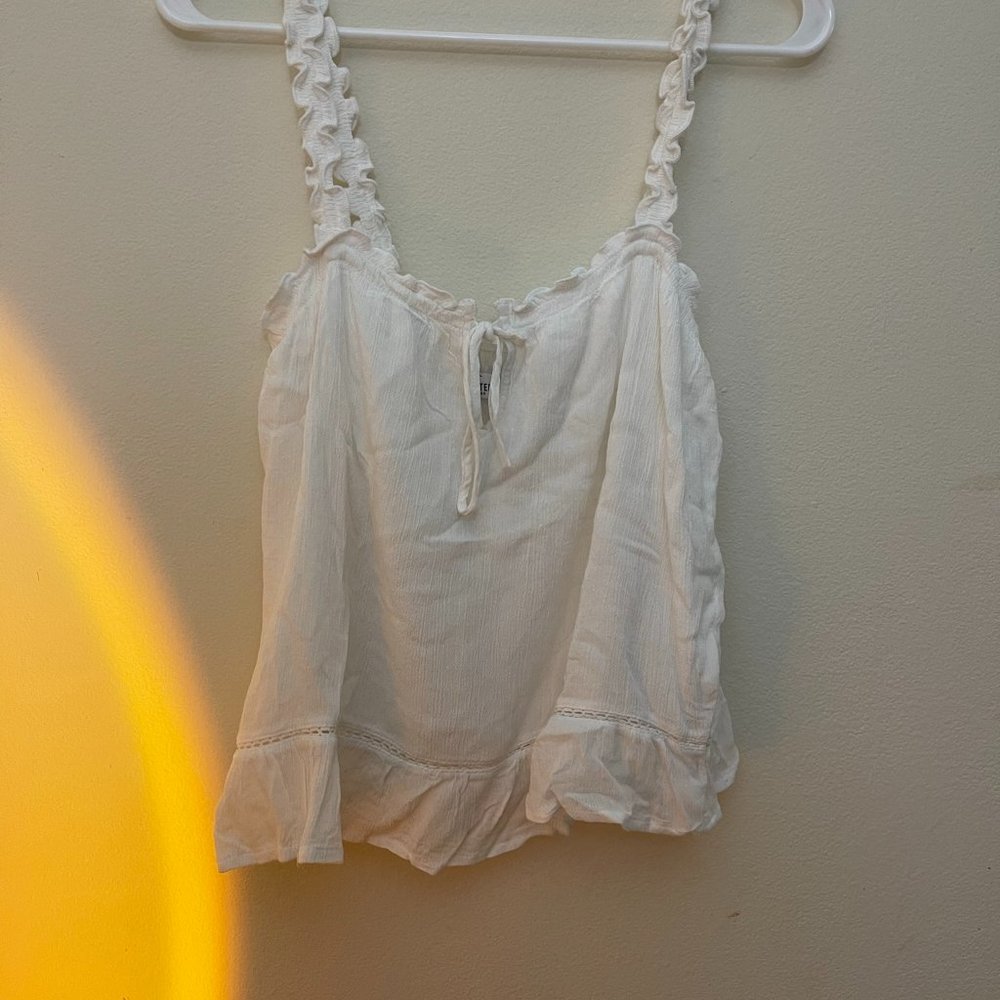 Hollister Peasant Top Tank with Eyelet Tie Front